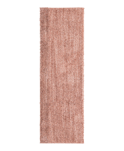 Jill Zarin Shaggy Chic Shaggy 2' X 6' Runner Area Rug In Pink
