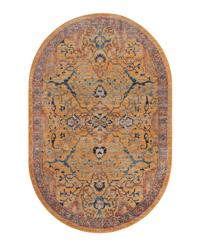 Bayshore Home Dolores Dol04 5'3" X 8' Oval Area Rug In Yellow