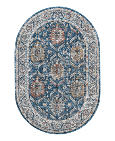 Bayshore Home Melvil Mel02 5'3" X 8' Oval Area Rug In Blue