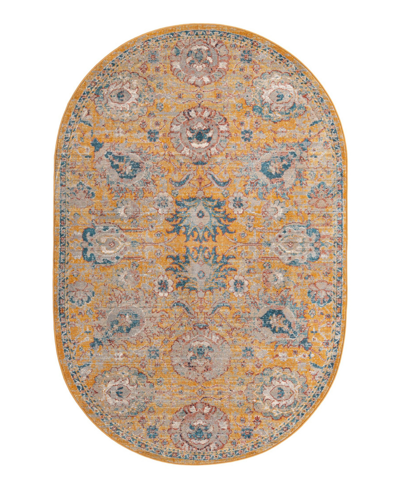 Bayshore Home Dolores Dol02 5'3" X 8' Oval Area Rug In Yellow