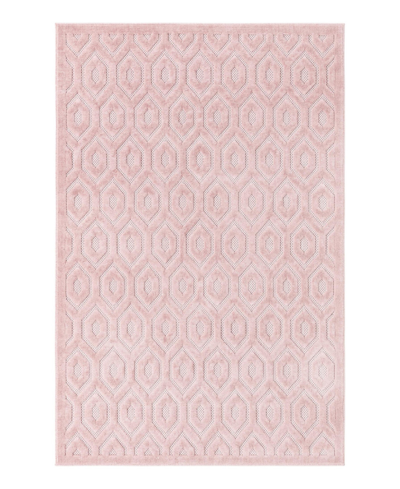 Bayshore Home High-low Pile Latisse Textured Outdoor Lto01 5'3" X 8' Area Rug In Pink