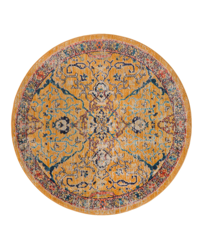 Bayshore Home Dolores Dol04 3'11" X 3'11" Round Area Rug In Yellow