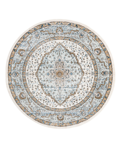 Bayshore Home Melvil Mel01 7' X 7' Round Area Rug In Blue