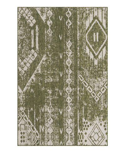 Bayshore Home Outdoor Pursuits Odp01 5'3" X 8' Area Rug In Green