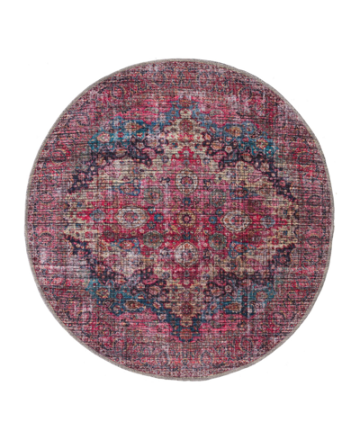 Bayshore Home Washable Reflections Ref10 3'11" X 3'11" Round Area Rug In Multi