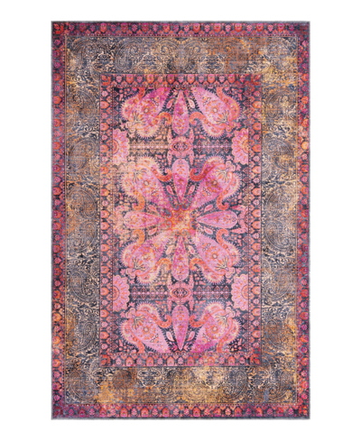 Bayshore Home Washable Reflections Ref02 5'11" X 9' Area Rug In Pink