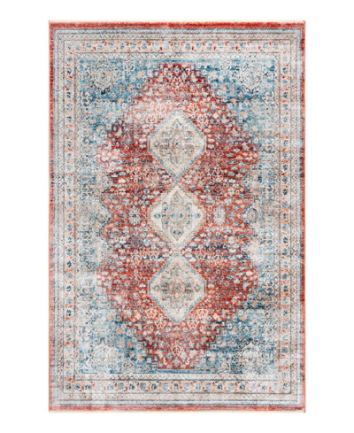 Bayshore Home Washable Reflections Ref01 5'3" X 8' Area Rug In Red