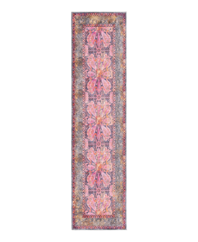 Bayshore Home Washable Reflections Ref02 2' X 7'10" Runner Area Rug In Pink