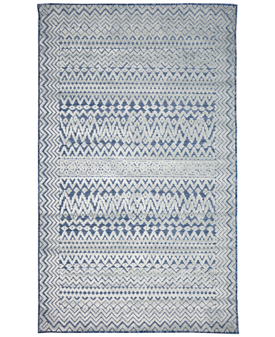 Liora Manne Canyon Tribal Stripe 2'6" X 3'11" Outdoor Area Rug In Navy