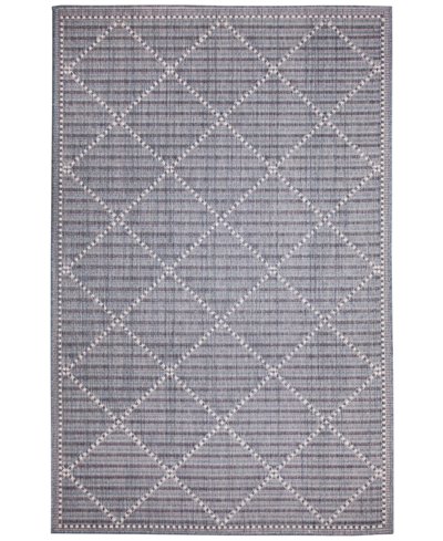 Liora Manne Malibu Checker Diamond 3'3" X 4'11" Outdoor Area Rug In Navy