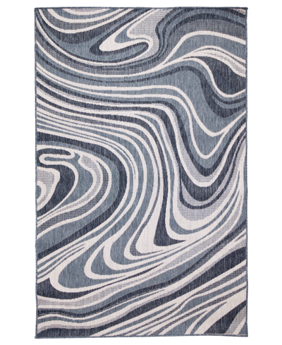 Liora Manne Malibu Waves 3'3" X 4'11" Outdoor Area Rug In Charcoal