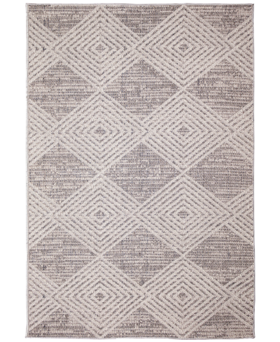 Liora Manne Dunes Modern Diamond 6'6" X 9'3" Outdoor Area Rug In Silver Tone