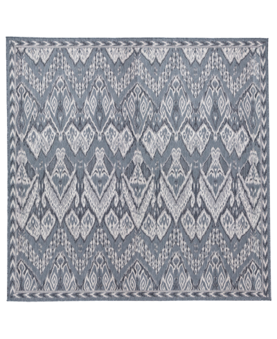 Liora Manne Malibu Ikat 7'10" X 7'10" Square Outdoor Area Rug In Navy