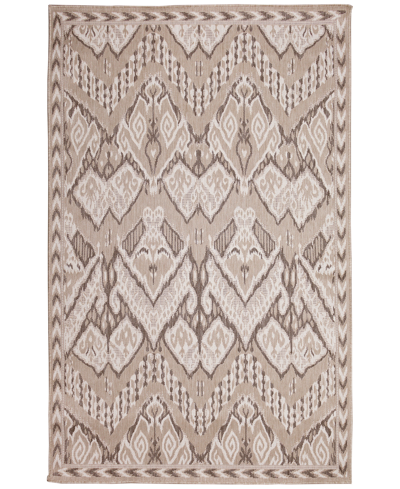 Liora Manne Malibu Ikat 4'10" X 7'6" Outdoor Area Rug In Beige
