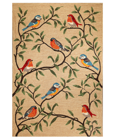 Liora Manne Ravella Birds On Branches 8'3" X 11'6" Outdoor Area Rug In Beige