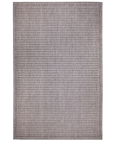 Liora Manne Malibu Simple Border 4'10" X 7'6" Outdoor Area Rug In Charcoal
