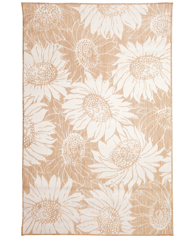 Liora Manne Carmel Sunflower Field 6'6" X 9'3" Outdoor Area Rug In Sand