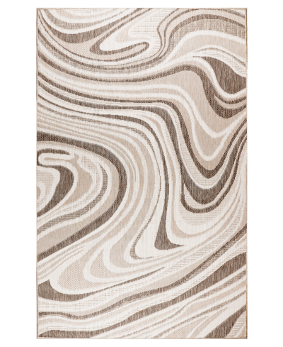 Liora Manne Malibu Waves 3'3" X 4'11" Outdoor Area Rug In Beige