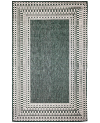 Liora Manne Malibu Etched Border 3'3" X 4'11" Outdoor Area Rug In Green