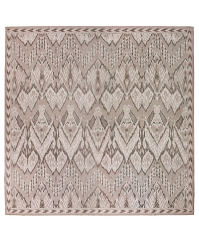 Liora Manne Malibu Ikat 7'10" X 7'10" Square Outdoor Area Rug In Beige