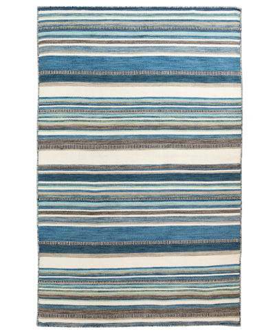 Liora Manne Sonoma Malibu Stripe 3'6" X 5'6" Outdoor Area Rug In Blue