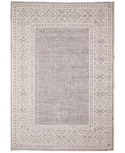 Liora Manne Dunes Border 5'3" X 7'3" Outdoor Area Rug In Silver Tone