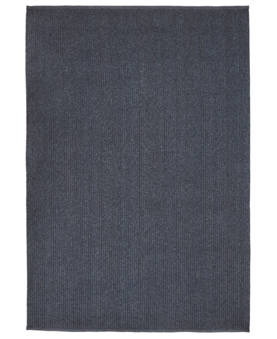 Liora Manne Calais Solid 5' X 7'6" Outdoor Area Rug In Navy