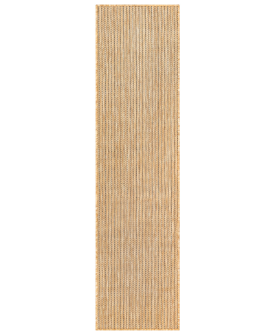 Liora Manne Carmel Texture Stripe 1'11" X 4'11" Runner Outdoor Area Rug In Sand