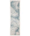 Liora Manne Carmel Fronds 1'11" X 4'11" Runner Outdoor Area Rug In Aqua