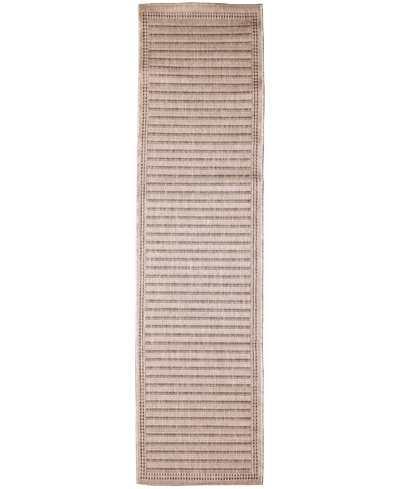 Liora Manne Malibu Simple Border 1'11" X 7'6" Runner Outdoor Area Rug In Beige