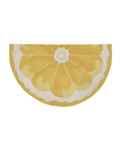 Liora Manne Frontporch Lemon Slice 2' X 3' Half Circle Outdoor Area Rug In Yellow