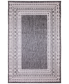 Liora Manne Malibu Etched Border 3'3" X 4'11" Outdoor Area Rug In Charcoal
