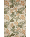 Liora Manne Ravella Tropical Leaf 7'6" X 9'6" Outdoor Area Rug In Beige