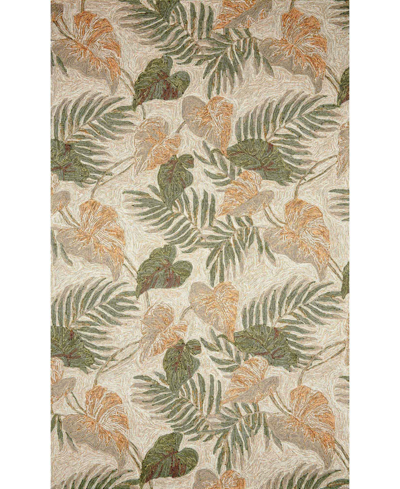 Liora Manne Ravella Tropical Leaf 7'6" X 9'6" Outdoor Area Rug In Tan/beige