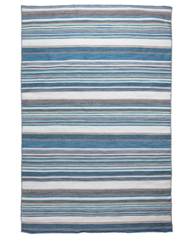 Liora Manne Sonoma Malibu Stripe 7'6" X 9'6" Outdoor Area Rug In Blue