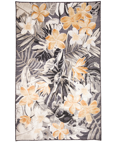 Liora Manne Canyon Paradise 3'2" X 4'11" Outdoor Area Rug In Charcoal