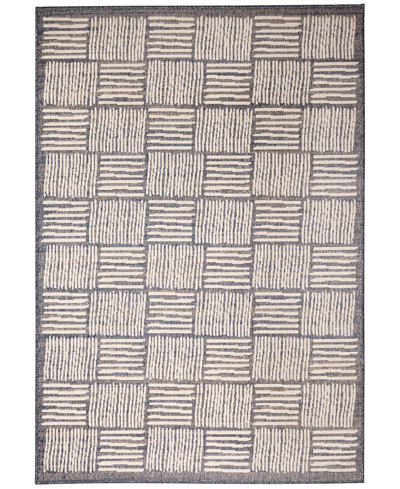 Liora Manne Cove Squares 7'10" X 9'10" Outdoor Area Rug In Gray