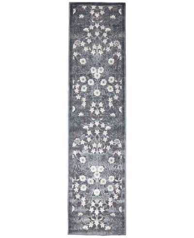 Liora Manne Canyon Flower Patch 1'10" X 4'11" Runner Outdoor Area Rug In Charcoal
