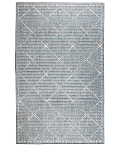 Liora Manne Malibu Checker Diamond 3'3" X 4'11" Outdoor Area Rug In Aqua