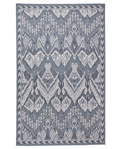 Liora Manne Malibu Ikat 3'3" X 4'11" Outdoor Area Rug In Navy