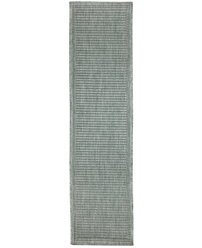 Liora Manne Malibu Simple Border 1'11" X 7'6" Runner Outdoor Area Rug In Green