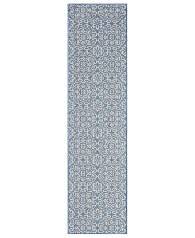 Nicole Miller Patio Country Danica 1'9" X 7'2" Runner Outdoor Area Rug In Blue,gray