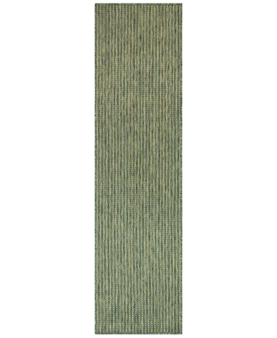Liora Manne Carmel Texture Stripe 1'11" X 4'11" Runner Outdoor Area Rug In Green