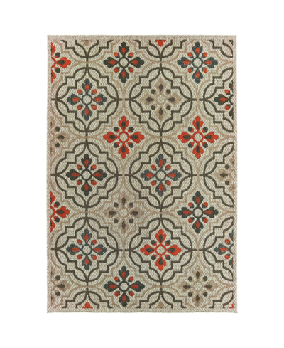 Jhb Design Scope Sco08 Gray 5'3" X 7'3" Outdoor Area Rug In Beige