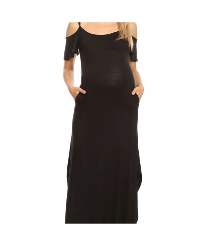 White Mark Plus Size Maternity Lexi Maxi Dress In Black