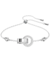 Swarovski Women's Hollow Rhodium-plated Crystal Interlocking Circle Bracelet In Silver