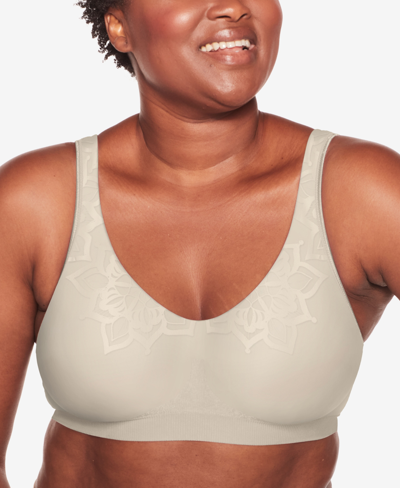 Bali Comfort Revolution Comfortflex Fit Seamless 2-ply Wireless Bra 3484 In Almond Aztec