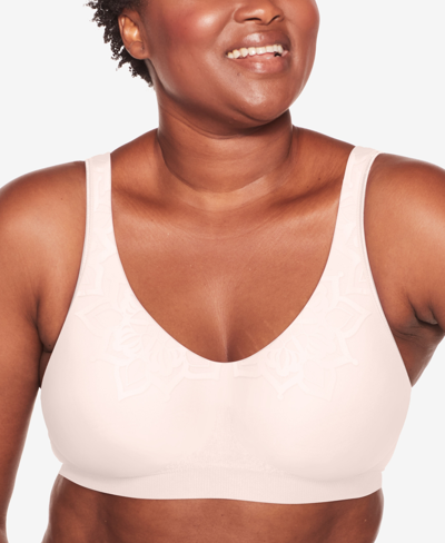 Bali Comfort Revolution Comfortflex Fit Seamless 2-ply Wireless Bra 3484 In Light Buff Aztec