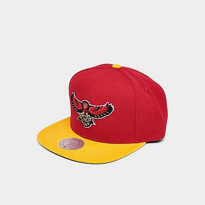 Mitchell And Ness Mitchell & Ness Nba Atlanta Hawks Team 2 Tone 2.0 Hwc Snapback Hat In Red/yellow
