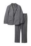 Isaac Mizrahi New York Kids' Slim Fit 2-piece Suit In Light Grey